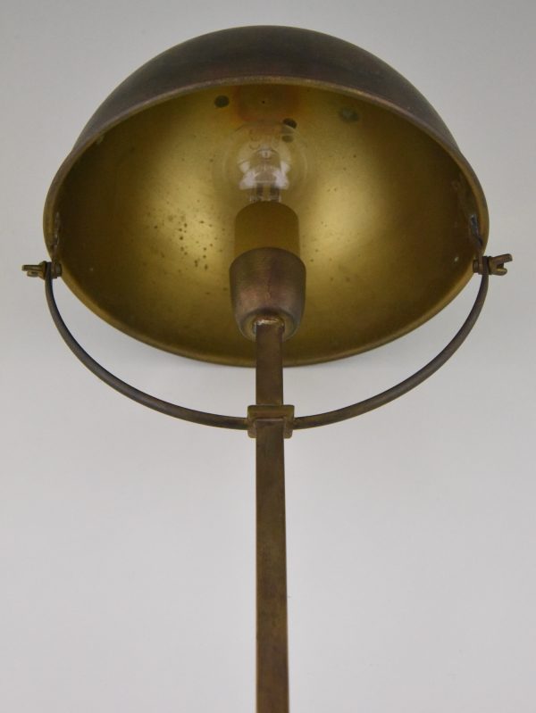 Art Deco Modernist brass desk lamp