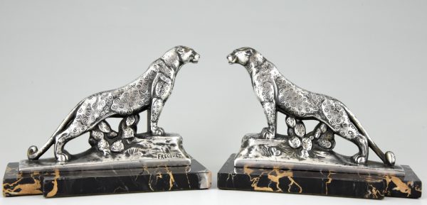 Art Deco panther bookends.