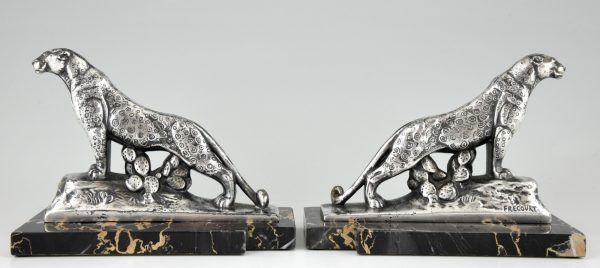 Art Deco panther bookends.