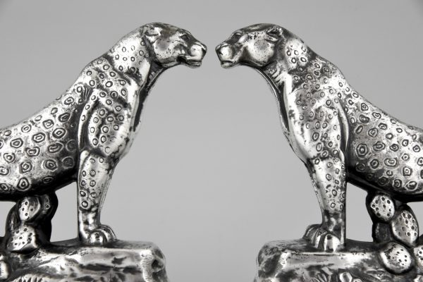 Art Deco panther bookends.