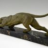 Art Deco panther sculpture.