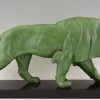 Sculpture Art Deco lion marchant.