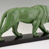 Sculpture Art Deco lion marchant.