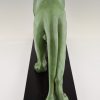 Sculpture Art Deco lion marchant.