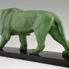 Sculpture Art Deco lion marchant.