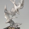 Art Deco sculpture deux oiseaux en vol