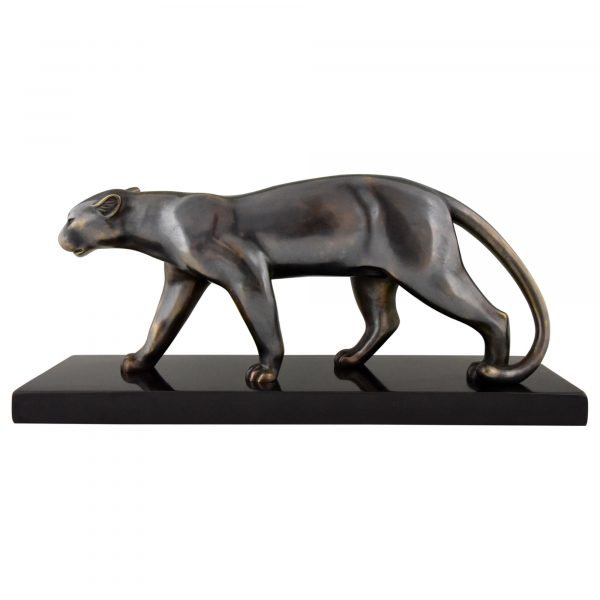 Art Deco Bronze Skulptur Panther