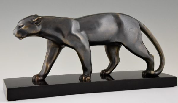 Art Deco bronzen beeld panter