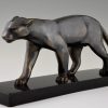 Art Deco Bronze Skulptur Panther