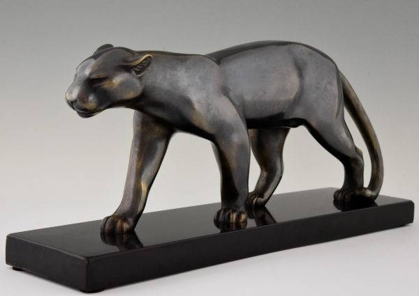 Art Deco Bronze Skulptur Panther