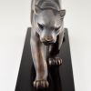 Art Deco bronzen beeld panter