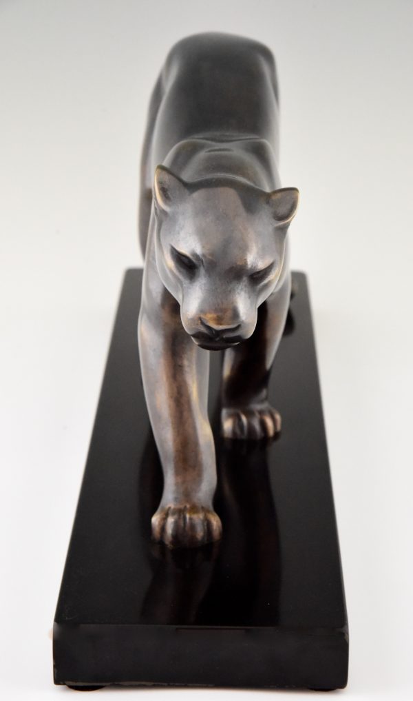 Art Deco sculpture of walking panther.