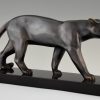 Art Deco bronzen beeld panter