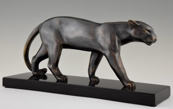 Art Deco bronzen beeld panter