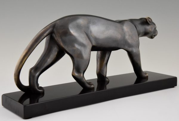 Art Deco bronzen beeld panter