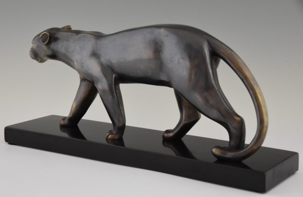 Art Deco sculpture of walking panther.
