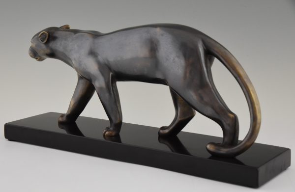 Art Deco bronzen beeld panter