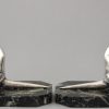 Art Deco silvered mouse bookends