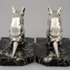 Art Deco silvered mouse bookends