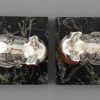 Art Deco silvered mouse bookends