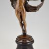 Art Nouveau bronze sculpture of a dancing nude.