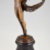 Art Nouveau bronze sculpture of a dancing nude.