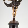 Sculpture en bronze Art Nouveau danseuse nue
