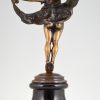 Art Nouveau bronze sculpture of a dancing nude.