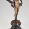 Art Nouveau bronze sculpture of a dancing nude.