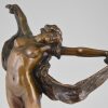 Art Nouveau bronze sculpture of a dancing nude.