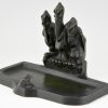 Art Deco pen tray with pelicans and frog