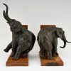 Art Deco bronze elephant bookends