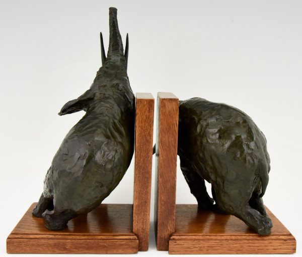 Art Deco bronze elephant bookends