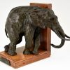 Art Deco bronzen boekensteunen olifanten