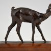 Art Deco sculpture bronze faon biche