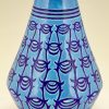 Art Deco Vase Keramik Turkis Blau