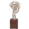 Art Deco sculpture en bronze profil de femme