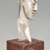 Art Deco sculptuur vrouwen buste profiel