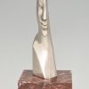 Art Deco Skulptur Bronze Frauen Profil