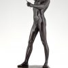 Art Deco sculpture bronze escrimeur nu masculin