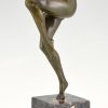 Art Deco Skulptur Bronze Tänzerin Frauenakt