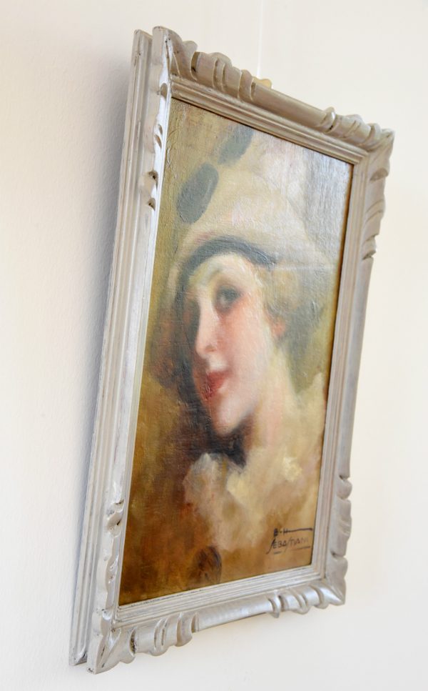 Art Deco schilderij met Pierette