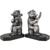 Art Deco bookends bear with guitar