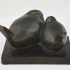 Art Deco sculpture en bronze deux oiseaux