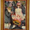 Art Deco schilderij man en vrouw op terras