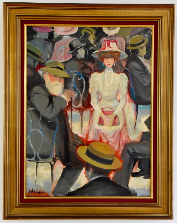 Art Deco painting lady and gentleman on a terrace
