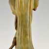 Art Nouveau vase with butterfly lady and flowers