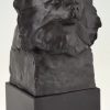 Art Deco sculptuur brons hond  Chihuahua, Pomeranian, Pomchi.
