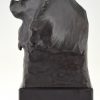 Art Deco bronze bust sculpture dog Chihuahua, Pomeranian or Pomchi