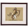 Art Deco watercolor paintings monkey and dog 4 pc